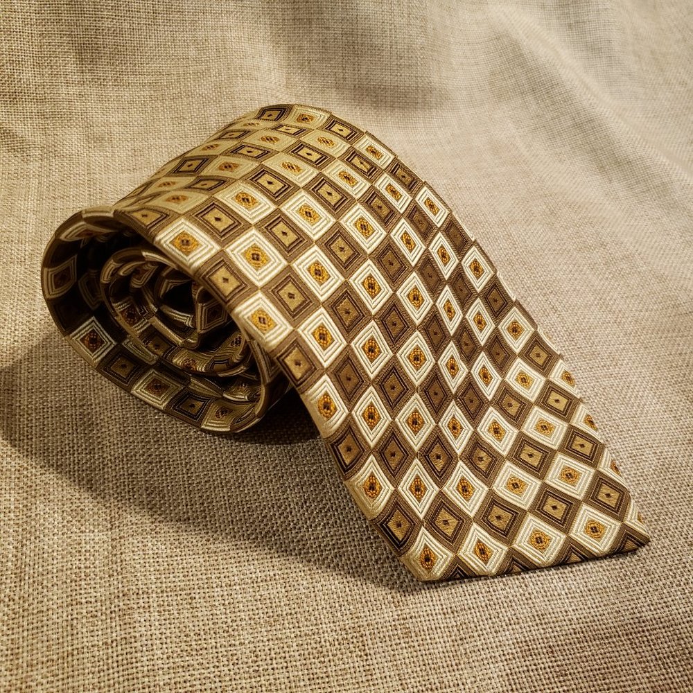 Zionetti Beige/Brown Necktie 65" x 4"